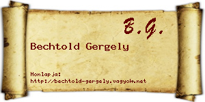 Bechtold Gergely névjegykártya